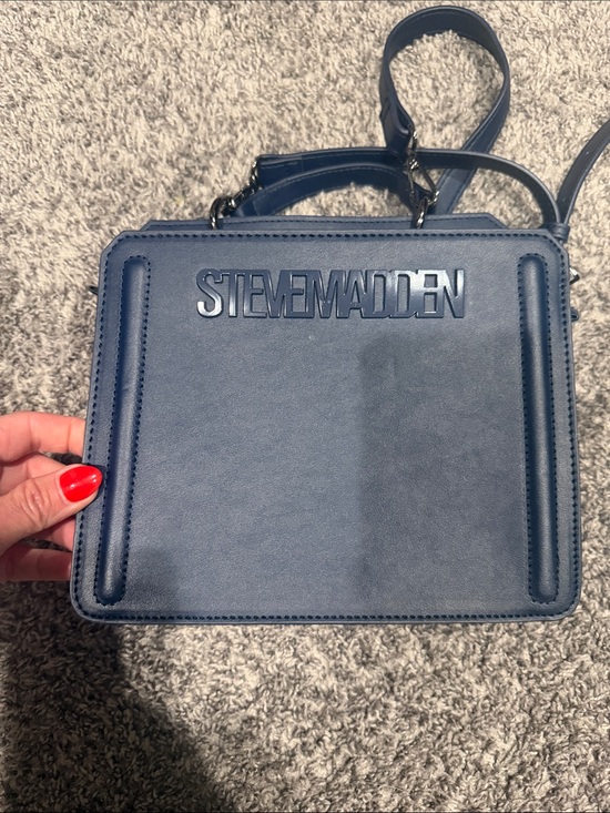 Steve Madden Handbags - Steve Madden Navy Boxy Logo Crossbody